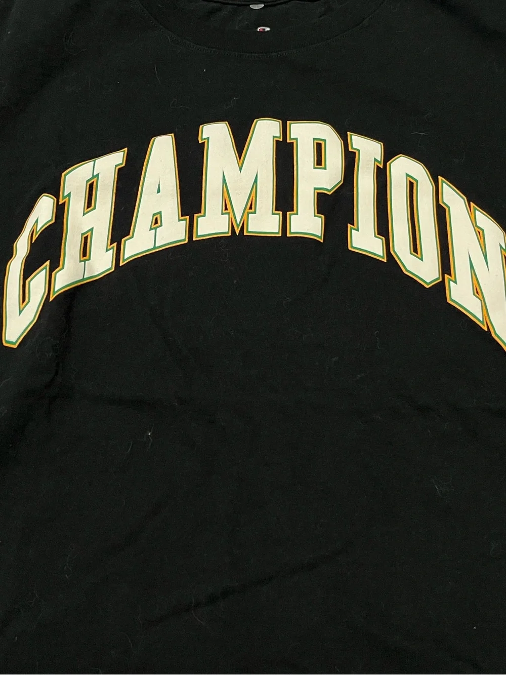 Champion Black T-Shirt with Gold/Green/White Arch Logo - XL - Picture 6 of 6